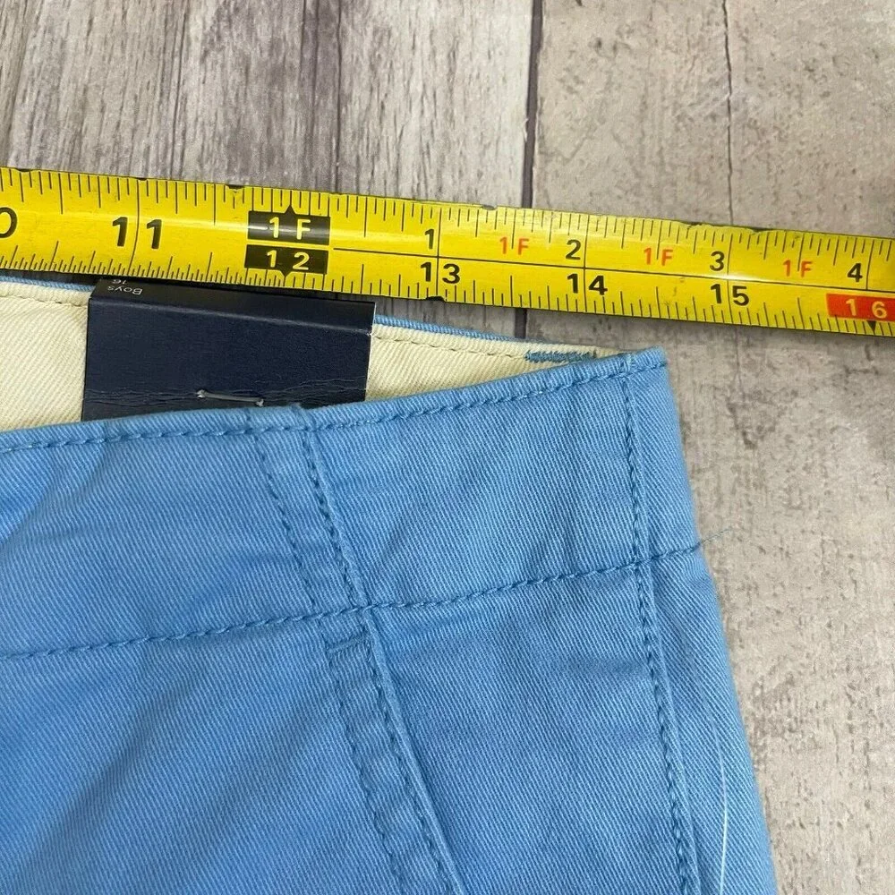 NWT‎ Gap Kids Boys Youth 16 Comfort Stretch Chino Pants Blue Adjustable Waist